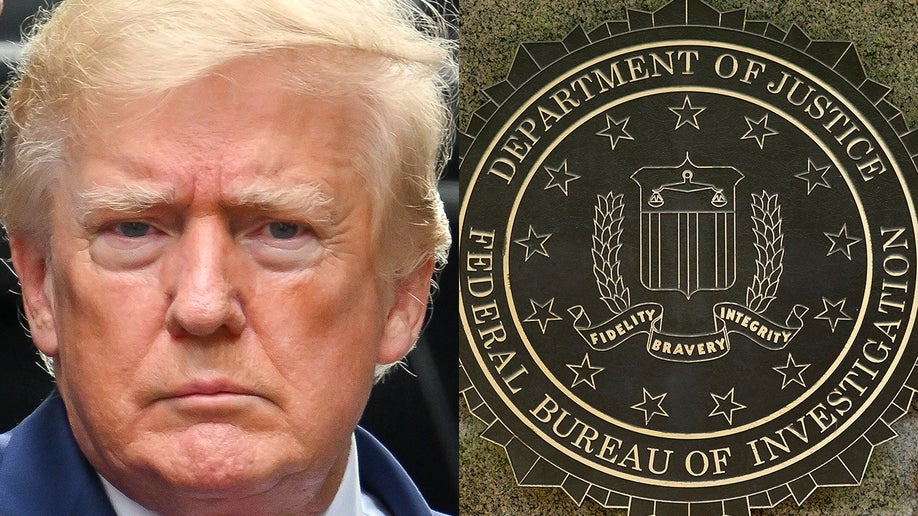 Donald Trump and the FBI logo