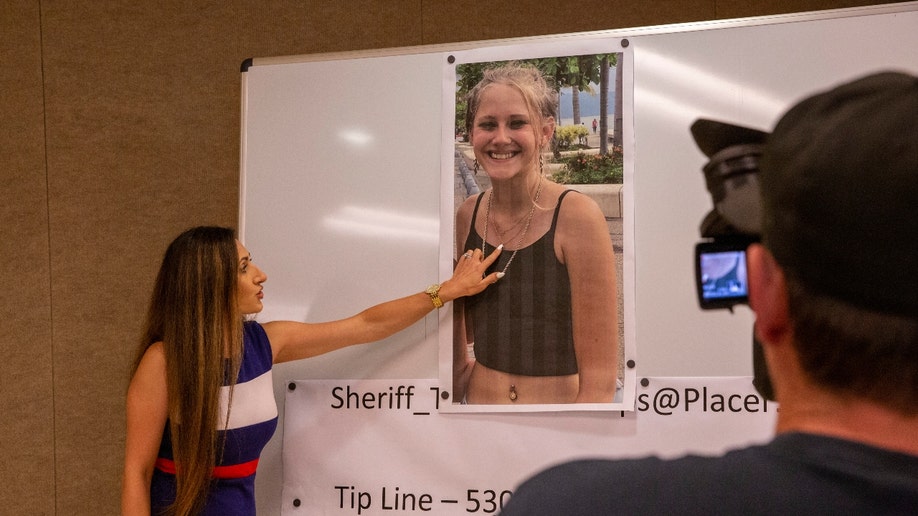 A Placer County investigator points to a photo of missing Kieley Rodni