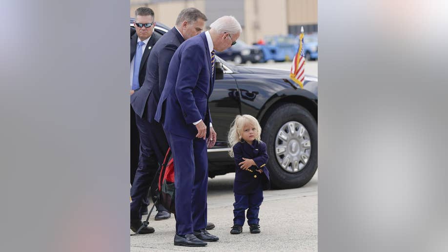 President Biden looks at his grandson Beau