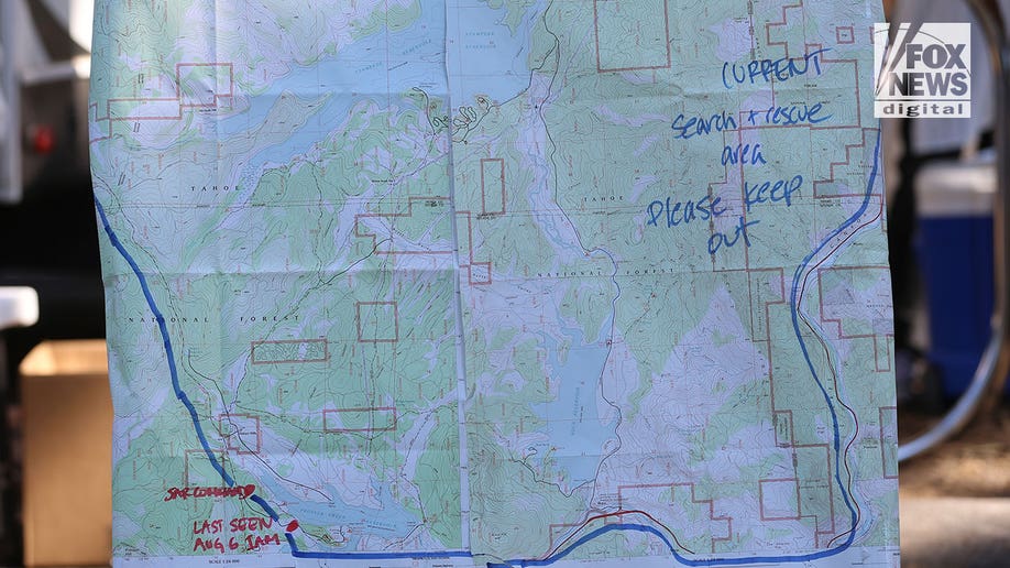 A map shoes where authorities are searching for Kiely Rodni
