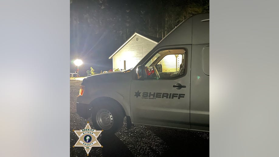 sheriff's van outside home