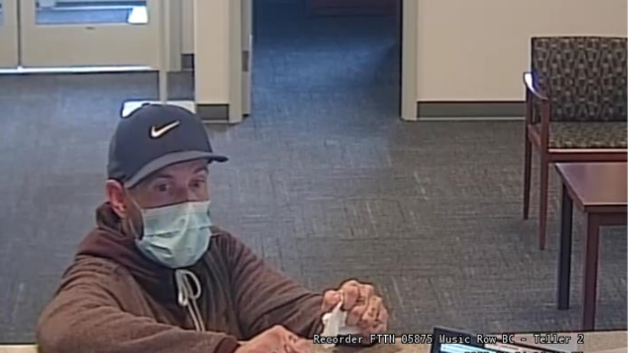 Bank robbery suspect in Nashville
