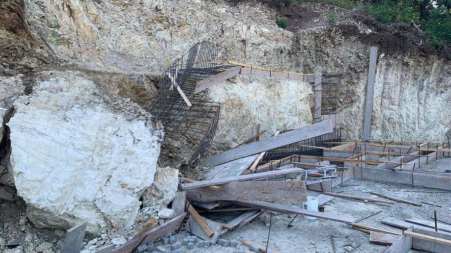 rocks and dirt at construction site