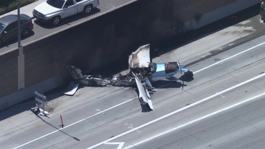 A small plane crashed on the highway in California