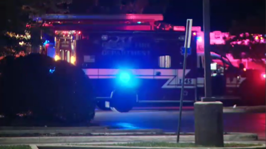 Exterior shot of emergency vehicle at Six Flags in Gurnee