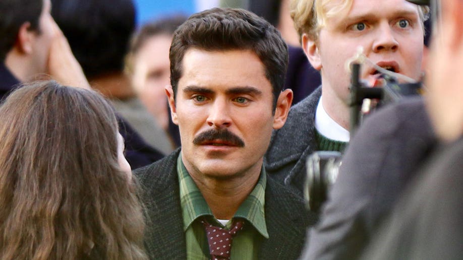 Zac Efron spotted in 2021 with a mustache