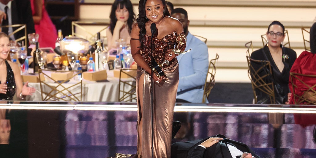 Quinta Brunson jokes she 'might punch' Jimmy Kimmel 'in the face' after stunt during her Emmys speech - Vimarsana News