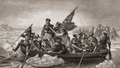 Washington crossing the Delaware, near Trenton, New Jersey, America Christmas 1776. George Washington, 1732 - 1799. First President of the United States. From English and Scottish History, published 1882.