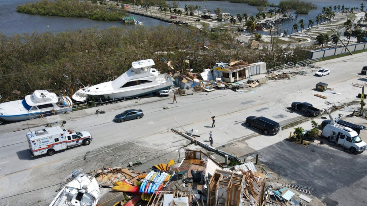 Boats destroyed after Hurricane Ian