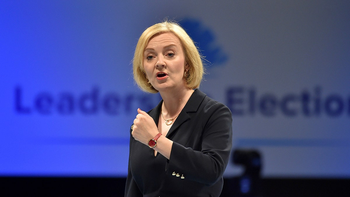 Liz Truss speaks to supporters