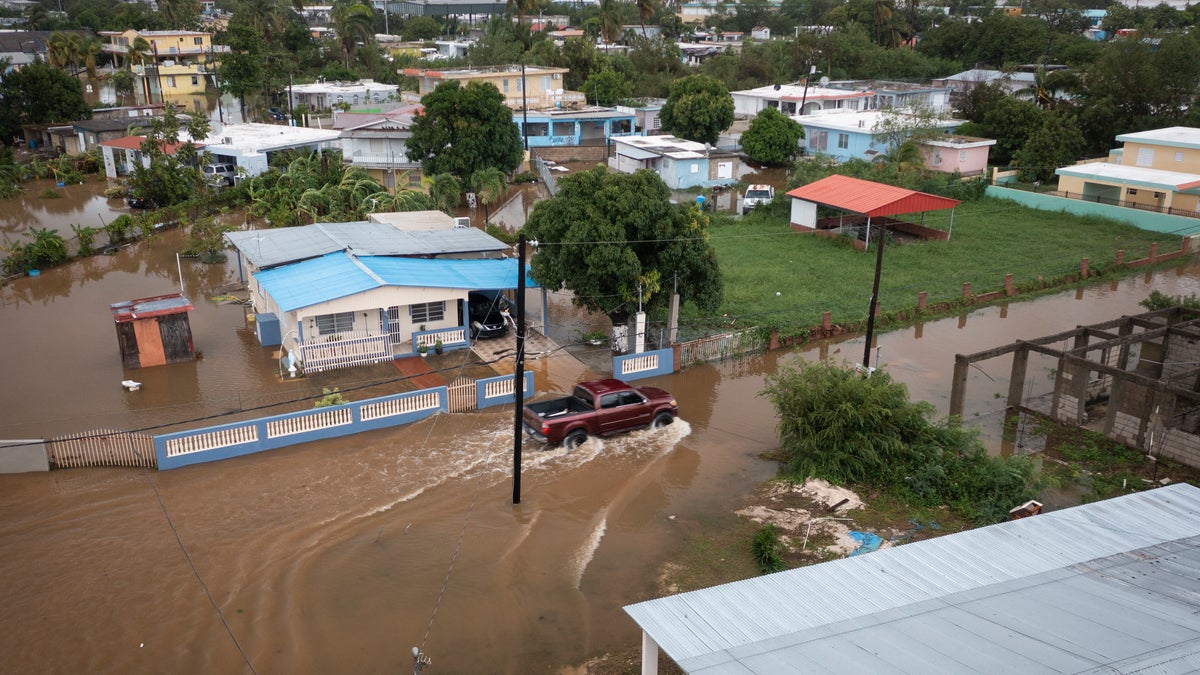 Flooding in Puerto Rico after hurricane 