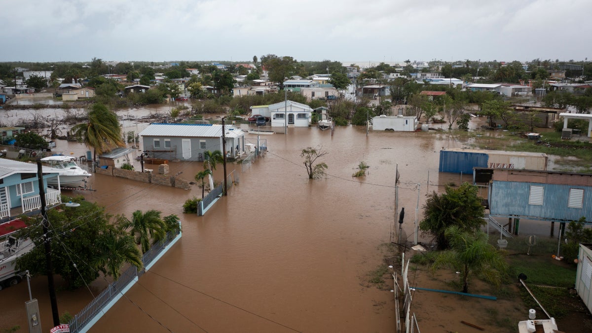 Streets flooded by Hurricane Fiona 