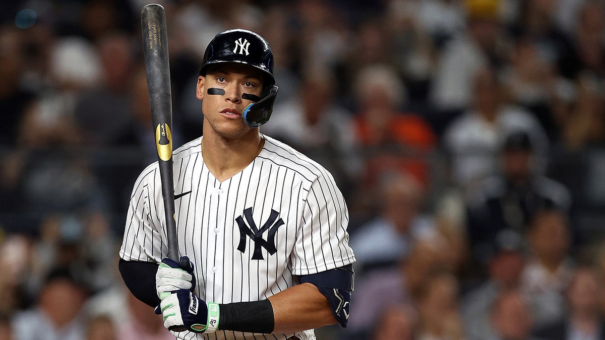 Aaron Judge waits to bat