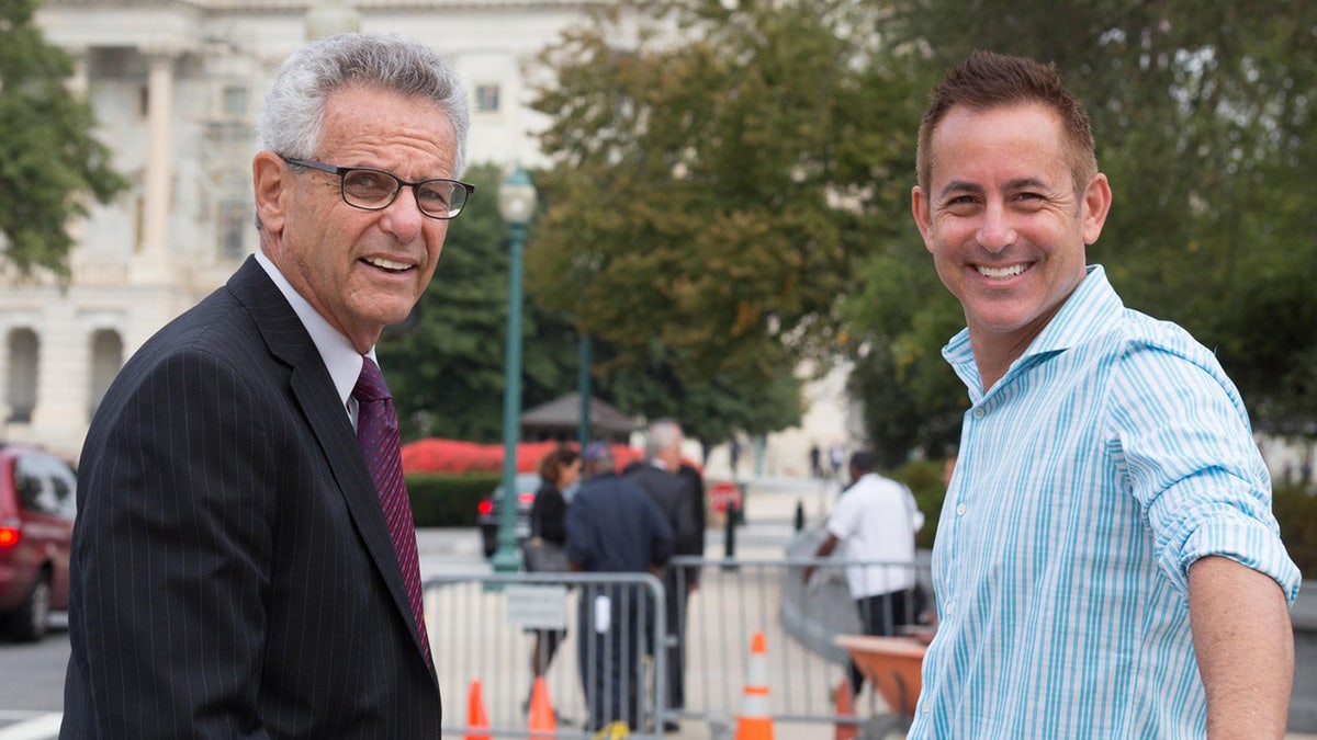 Judge Daniel Lowenthal poses wiht his father Alan Lowenthal