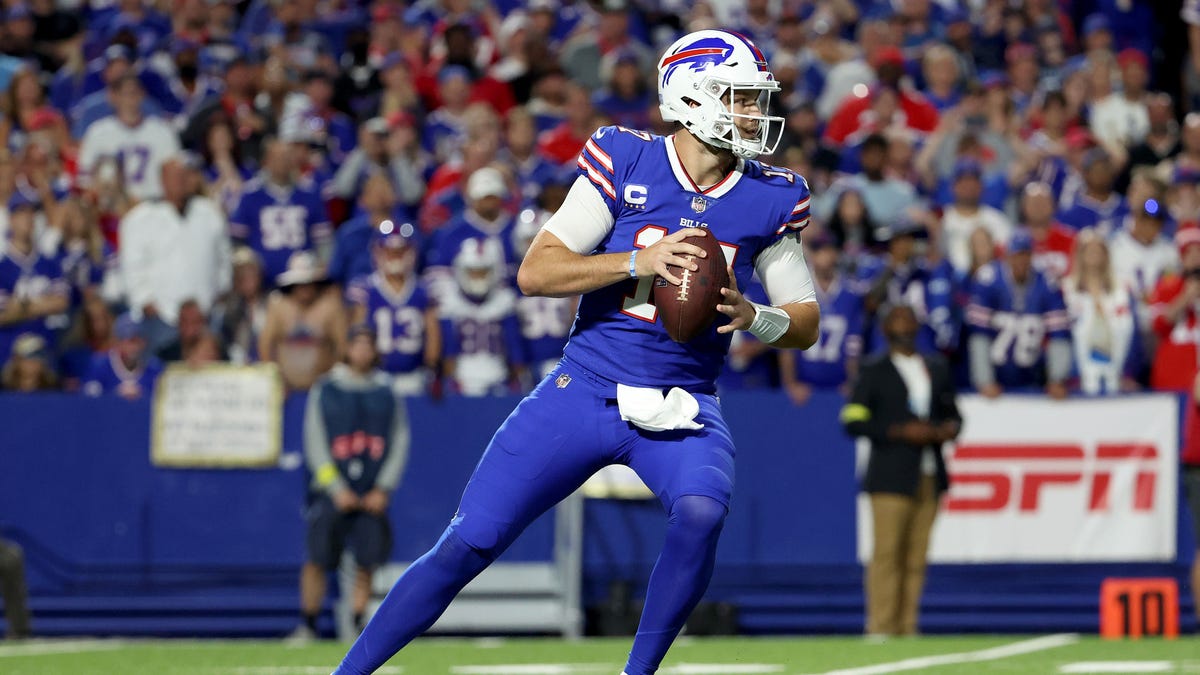 Josh Allen drops back