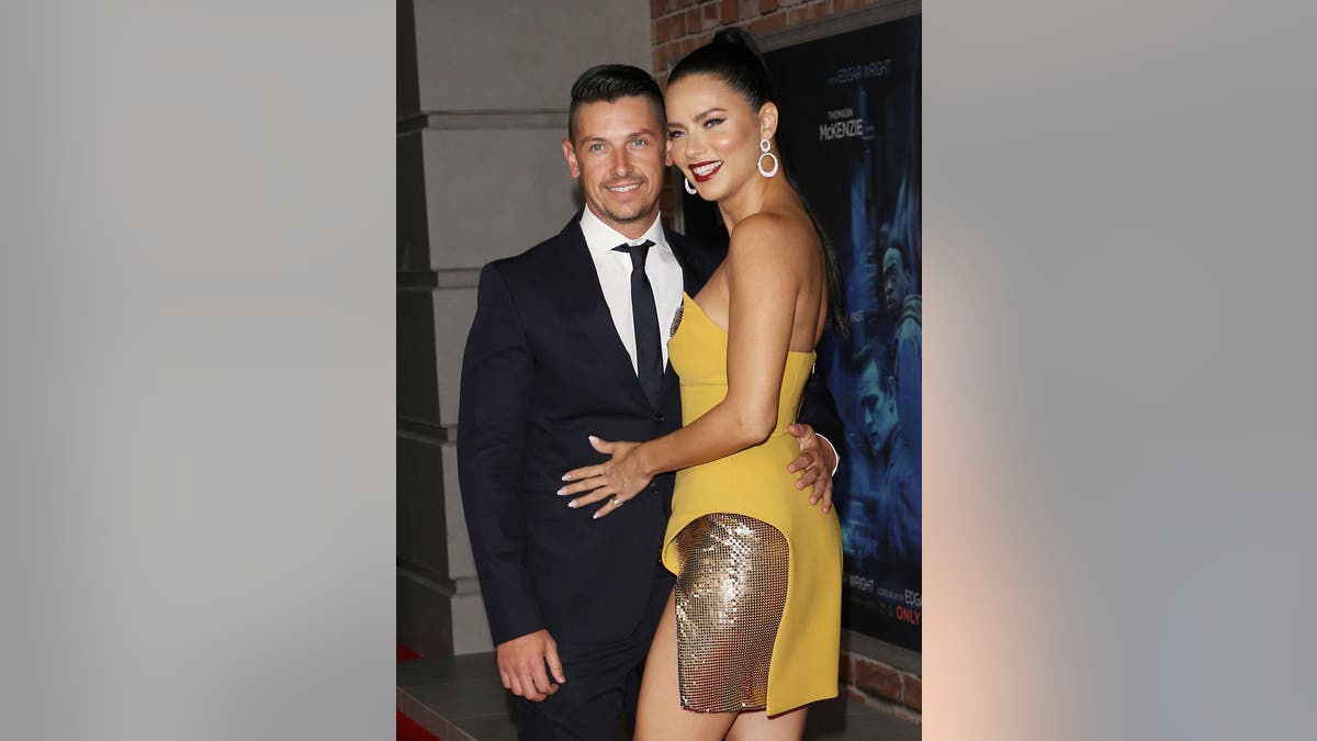 Adriana Lima and Andre Lemmers arrive on the red carpet