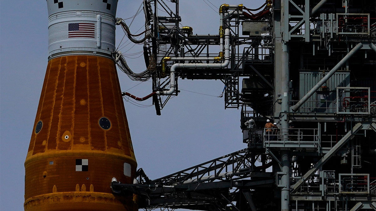 NASA's Artemis moon rocket is seen at Kennedy Space Center in Florida