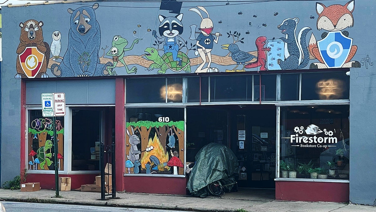 Firestorm Book & Cafe storefront in West Asheville