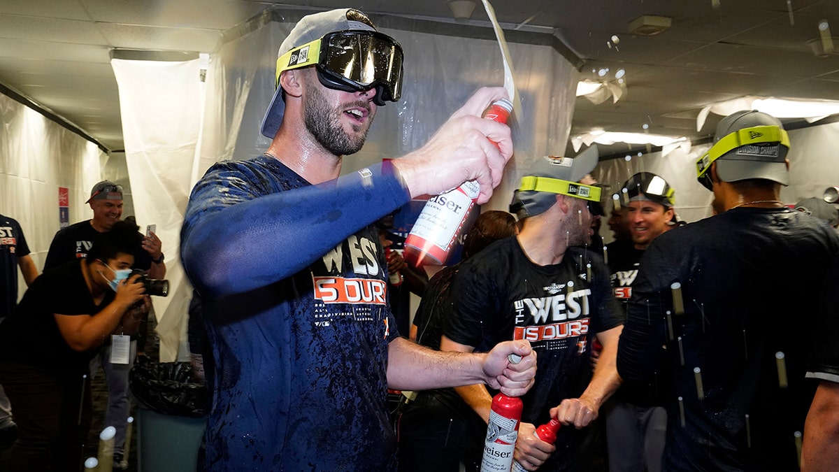 Astros player celebrate