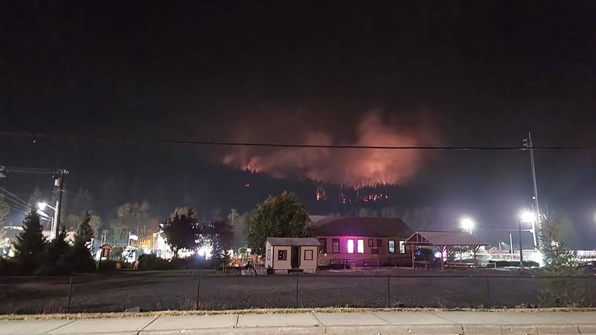 Bolt Creek fire at night