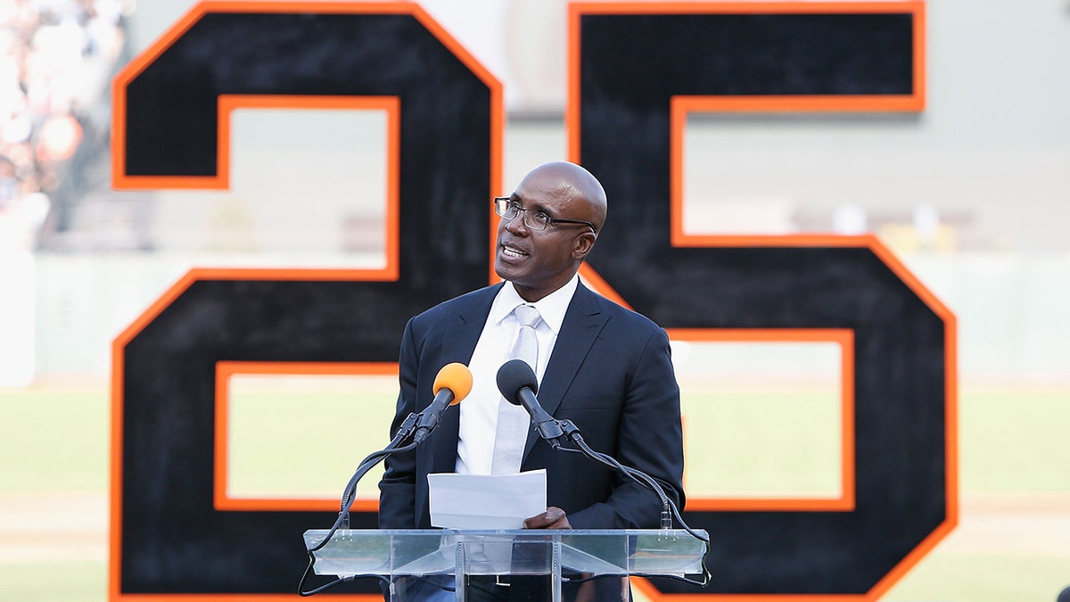 Barry Bonds' jersey is retired