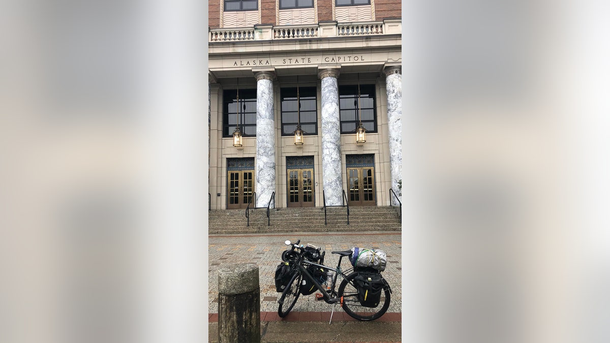 Bob's bike at the Alaska state capitol