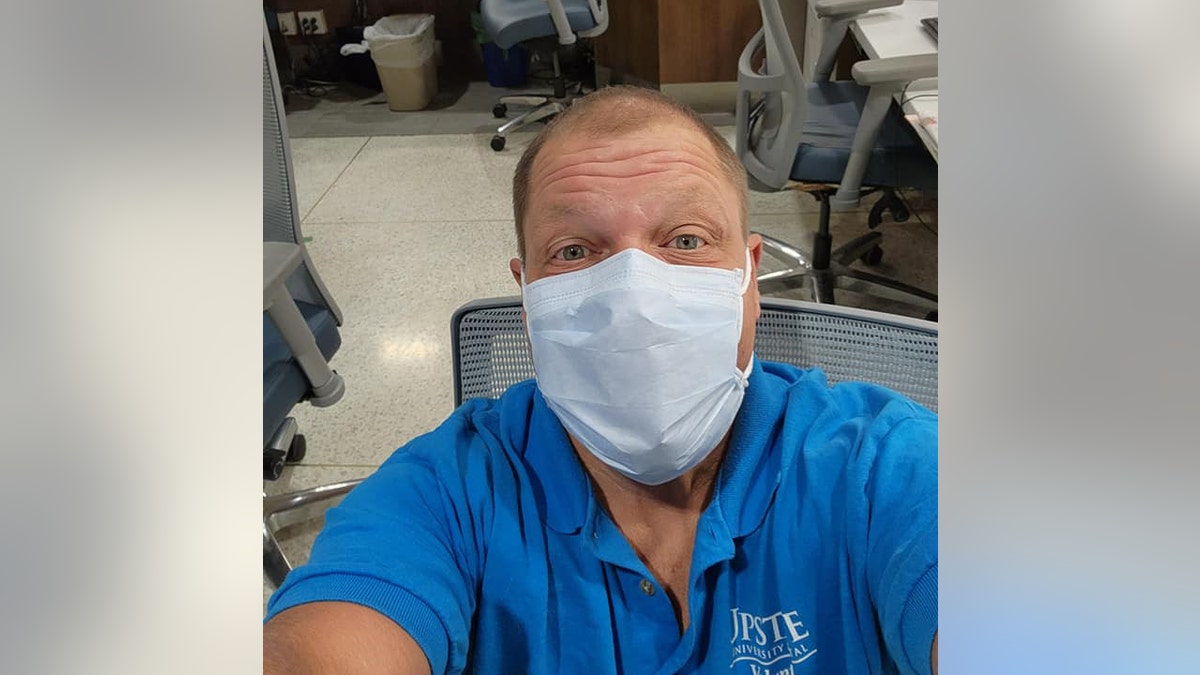 Bob Barnes volunteering at the hospital