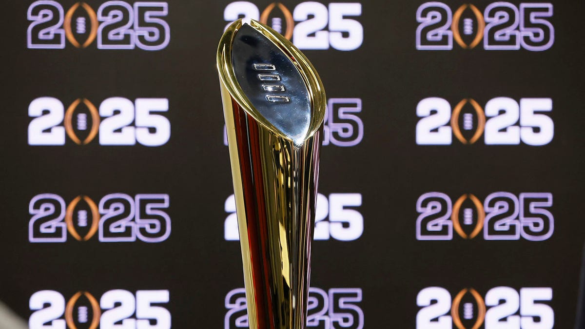 The College Football Playoff Championship trophy