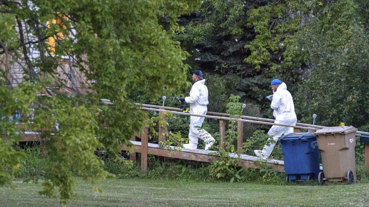 Investigators at stabbing crime scene in Canada