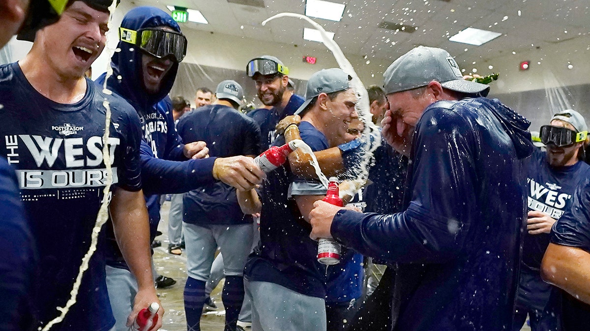 Dodgers celebrate NL West title