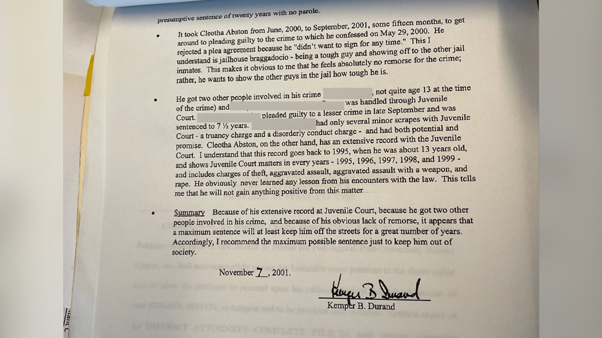 Photograph of court documents