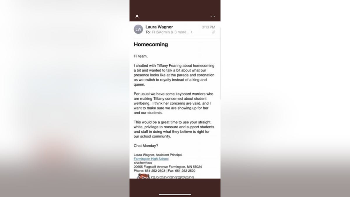 An email from Farmington High School calling parents "keyboard warriors"