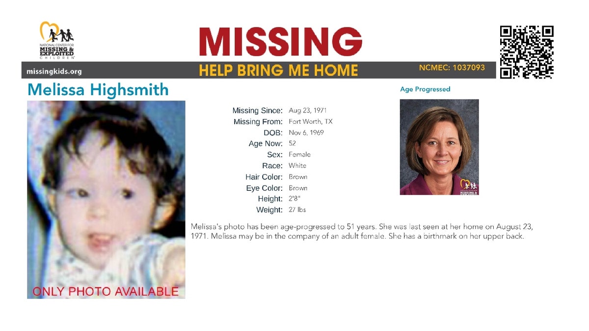 Melissa Highland missing poster