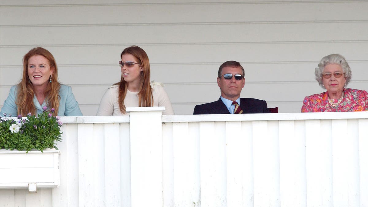 Sarah Ferguson and Queen Elizabeth II watch polo
