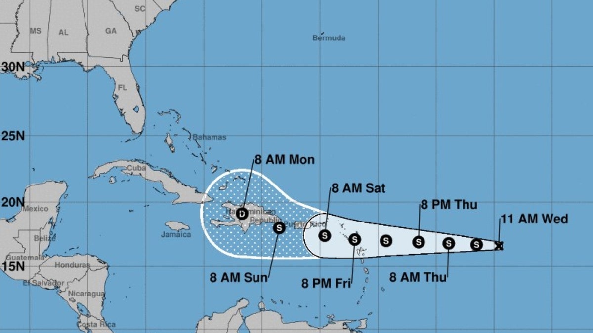 Tropical Storm Fiona path