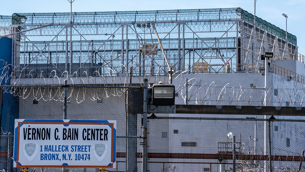 NYC jail barge barbed wire