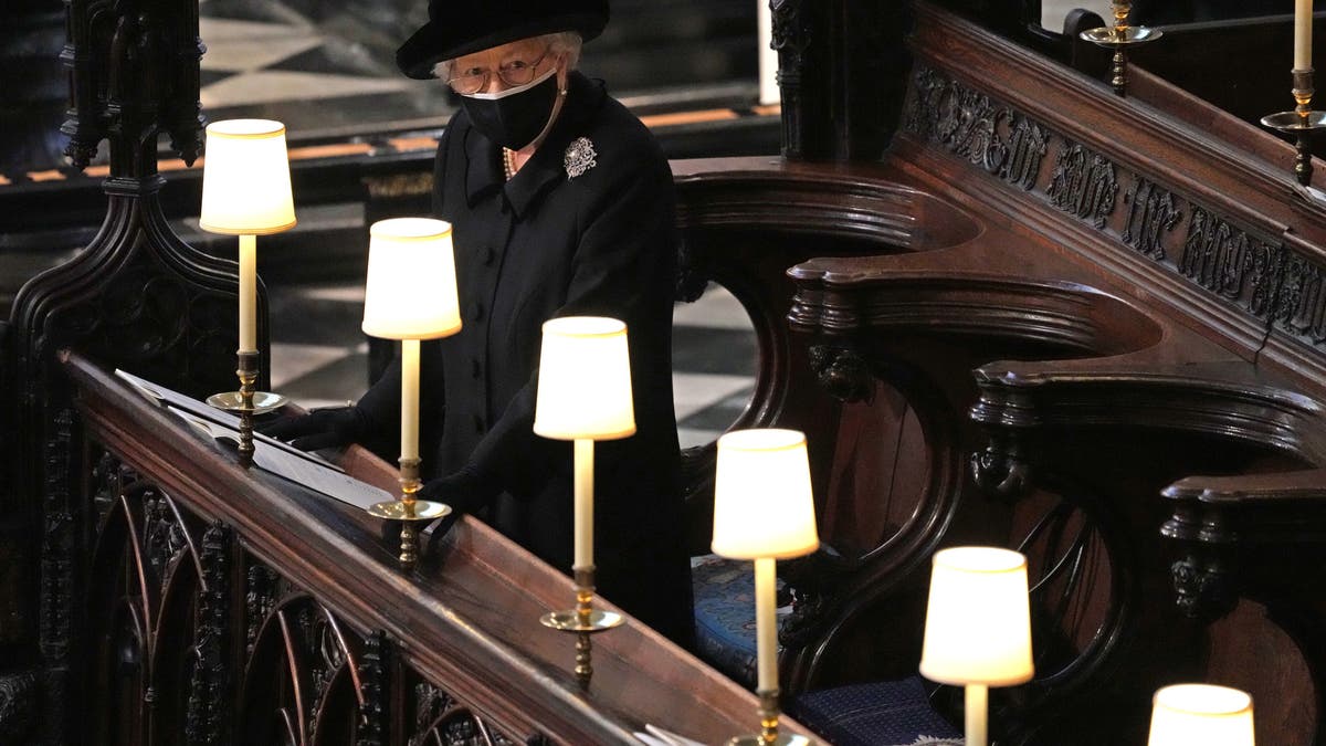 The queen mourns at Prince Philip's funeral
