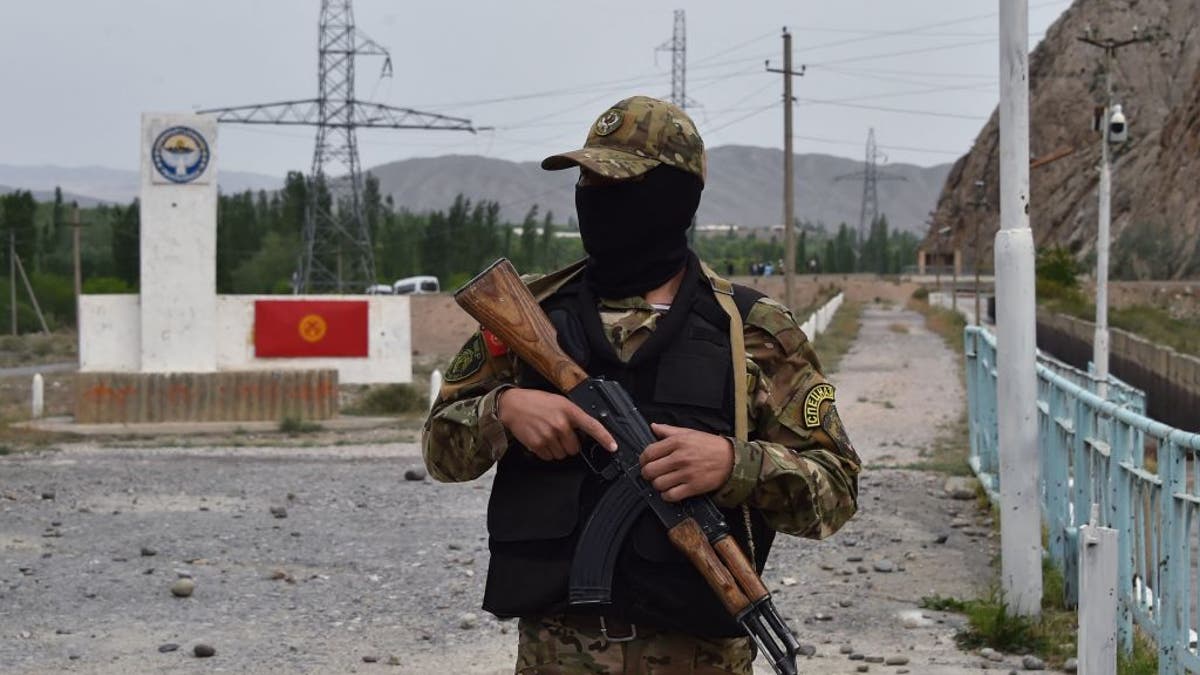 Kyrgyz soldier guarding the "Golovnoy" watershed