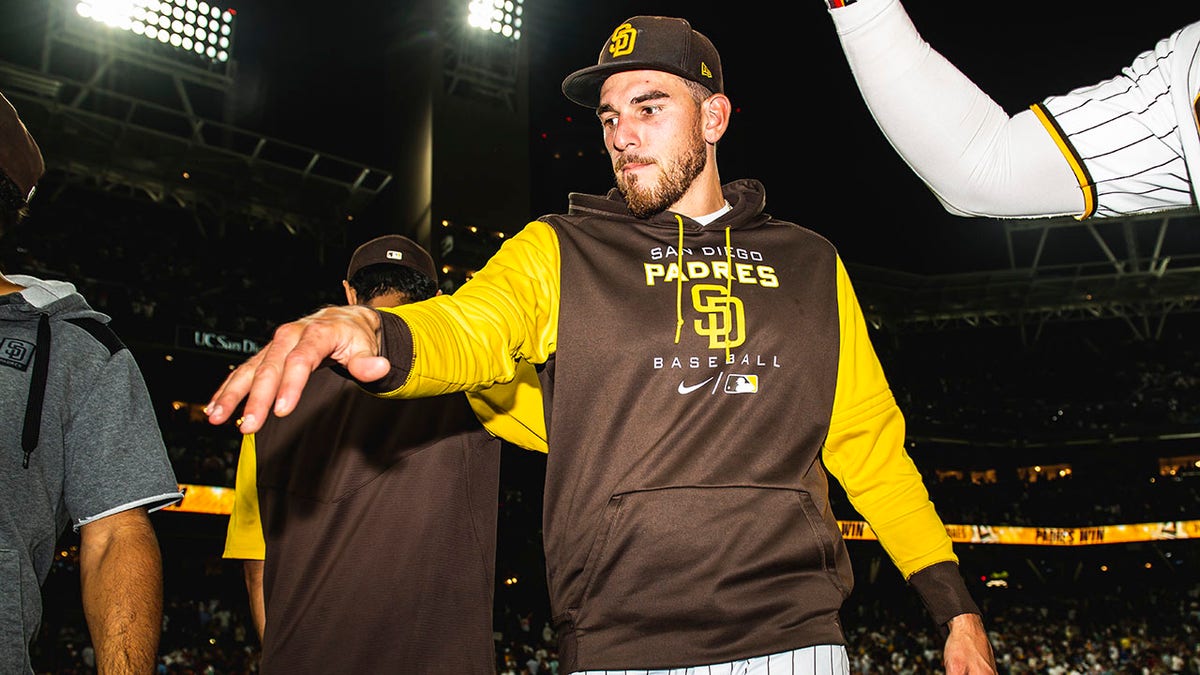 Joe Musgrove of the Padres celebrates after a win