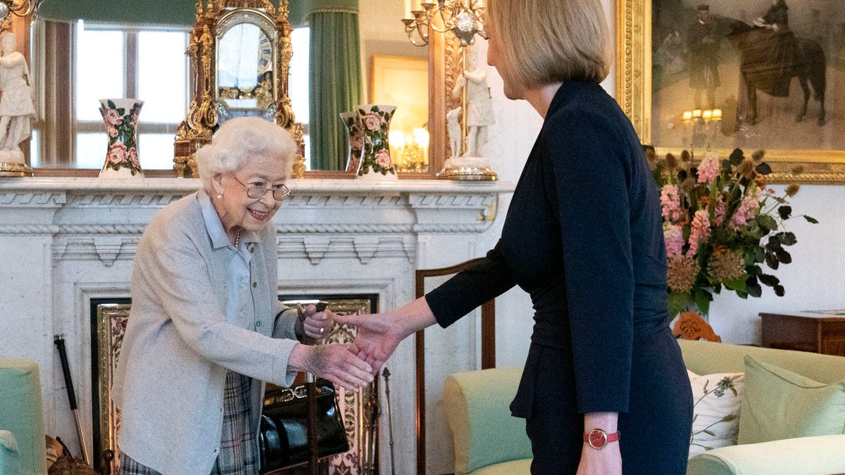 Queen Elizabeth greets Liz Truss