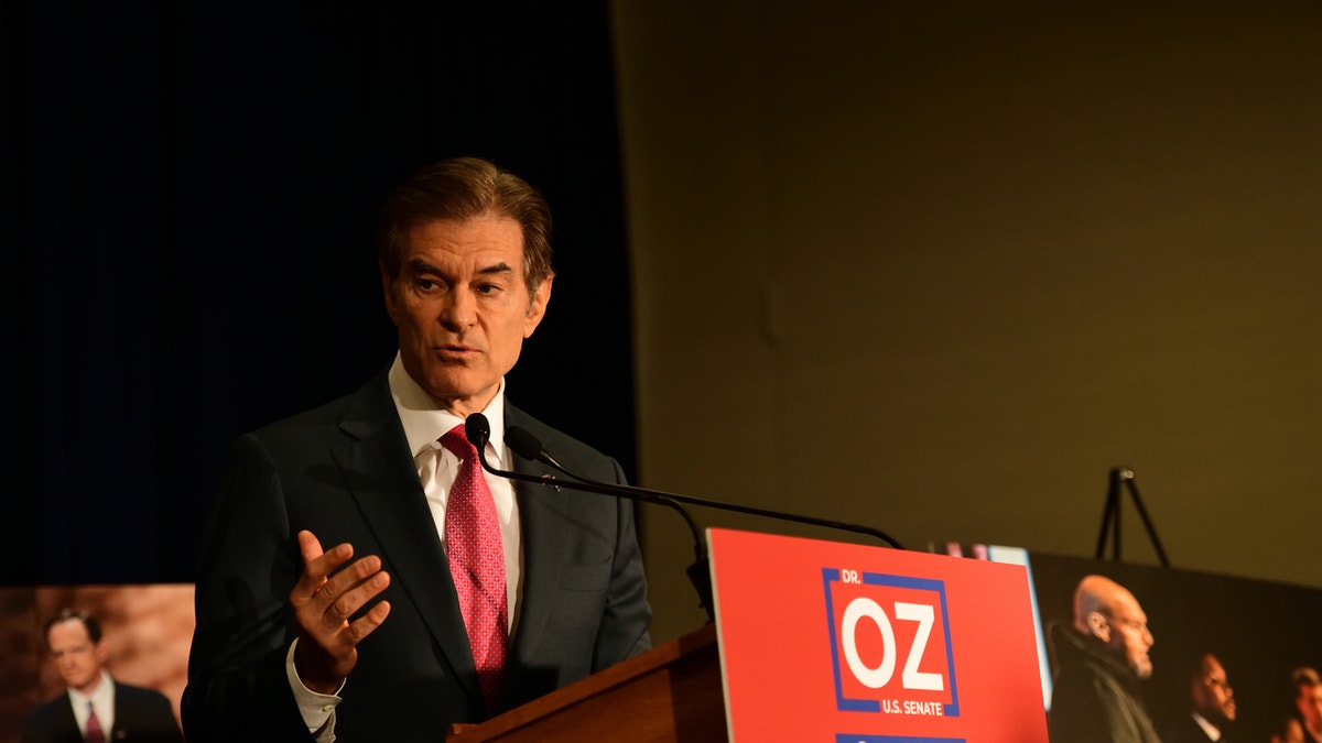 Republican U.S. Senate candidate Dr. Mehmet Oz holds a press conference