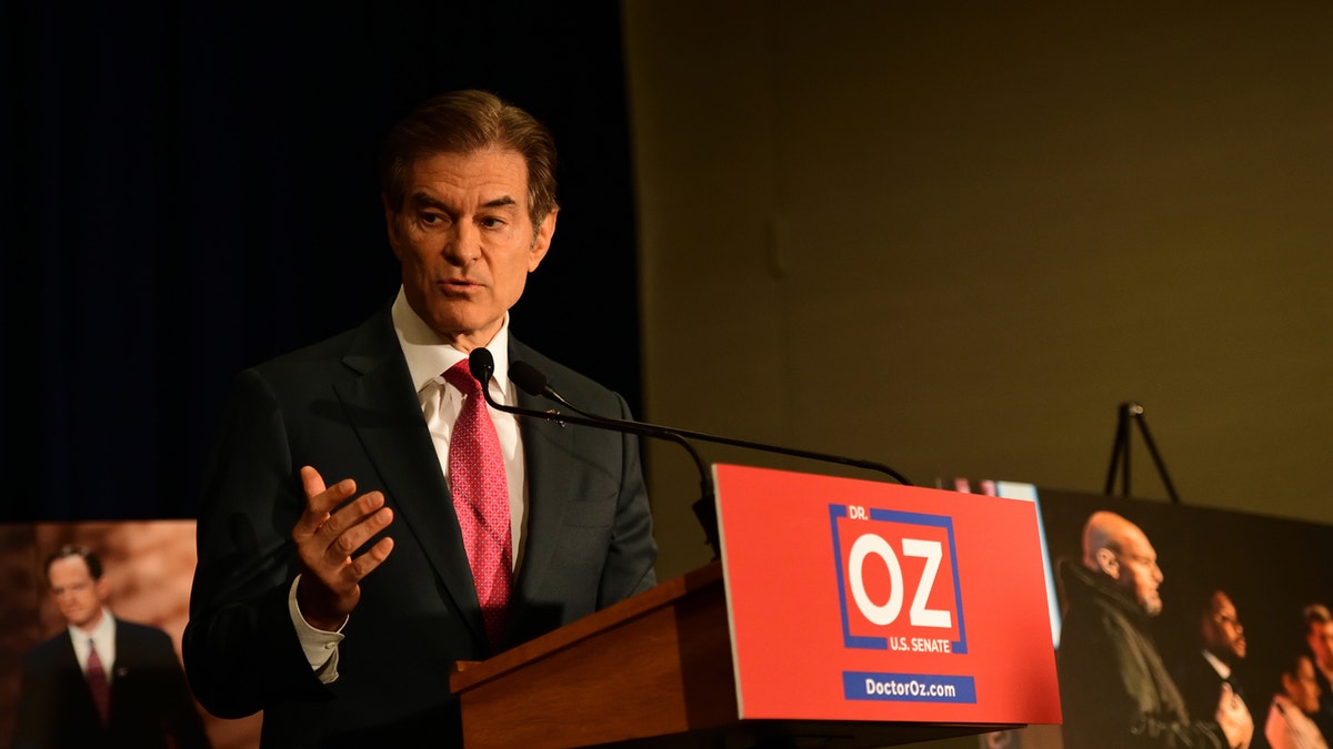 Republican U.S. Senate candidate Dr. Mehmet Oz holds a press conference