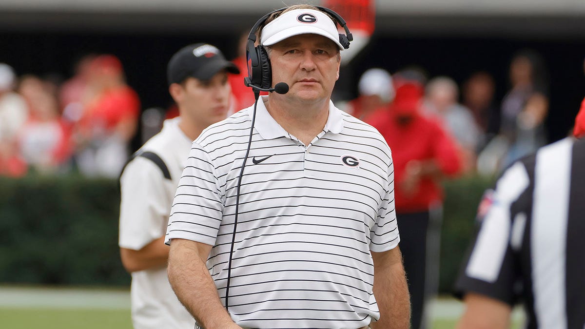 Georgia Bulldogs Head Coach Kirby Smart against Samford