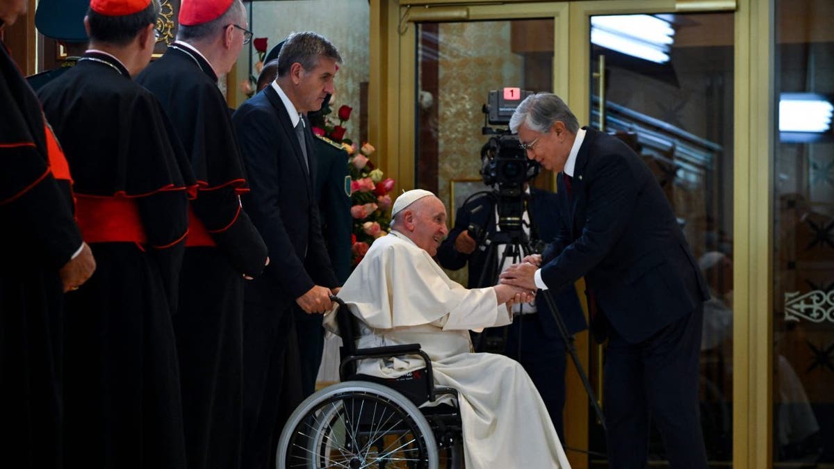 Pope Francis arrives in Kazakhstan in wheelchair