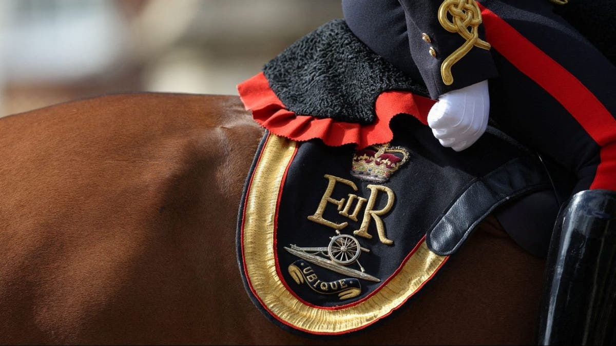 Queen Elizabeth II's royal cypher on a saddle
