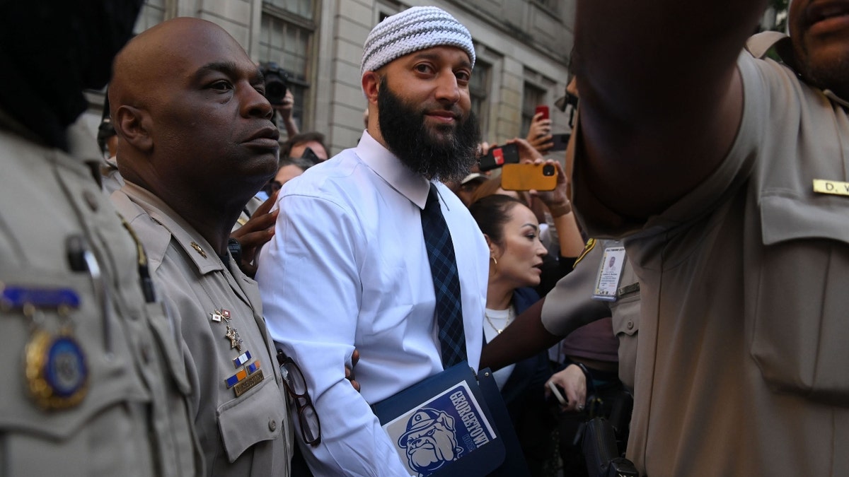 Adnan Syed leaves a Baltimore courthouse after being released from prison