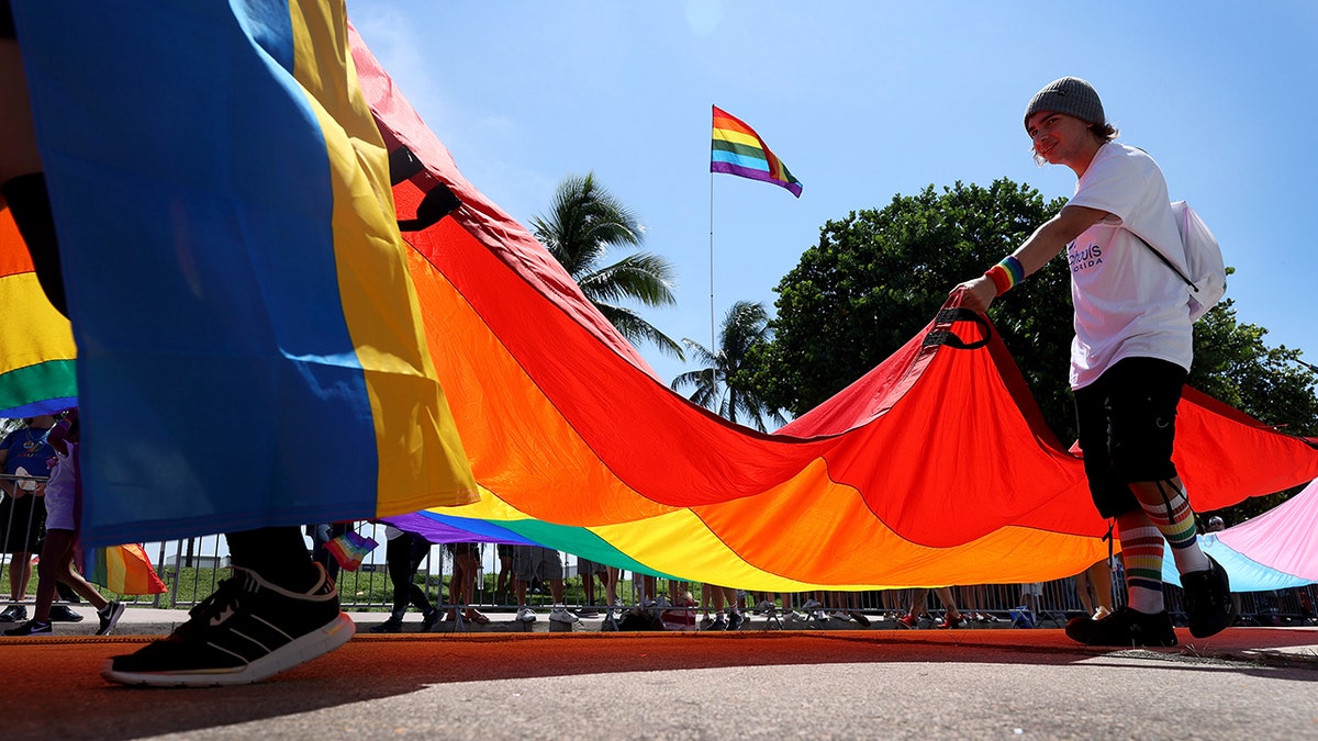 Miami gay pride rainbow flag