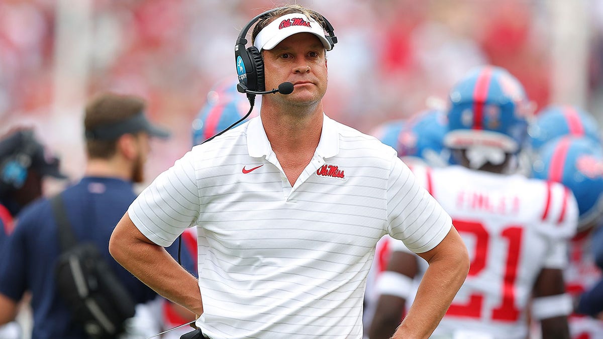 Ole Miss Head coach Lane Kiffin against Alabama