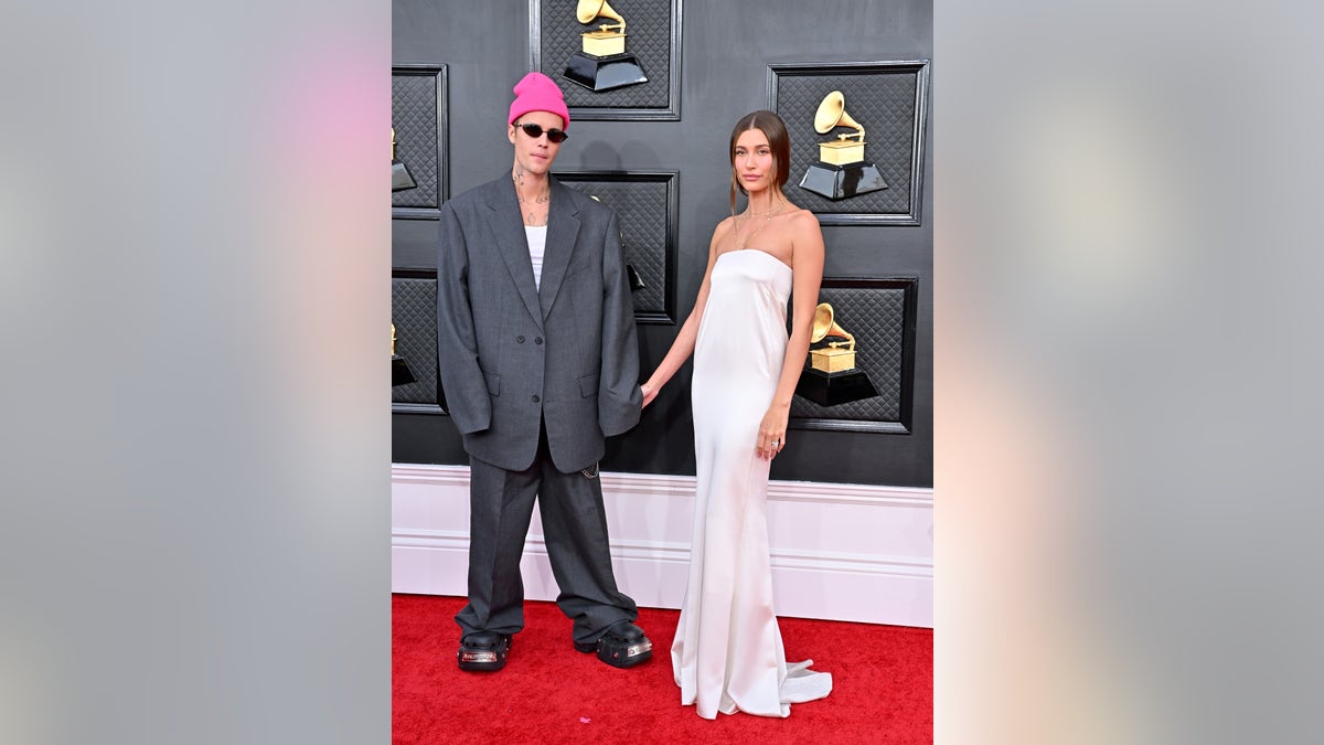 Hailey Bieber and Justin Bieber at the Grammy Awards