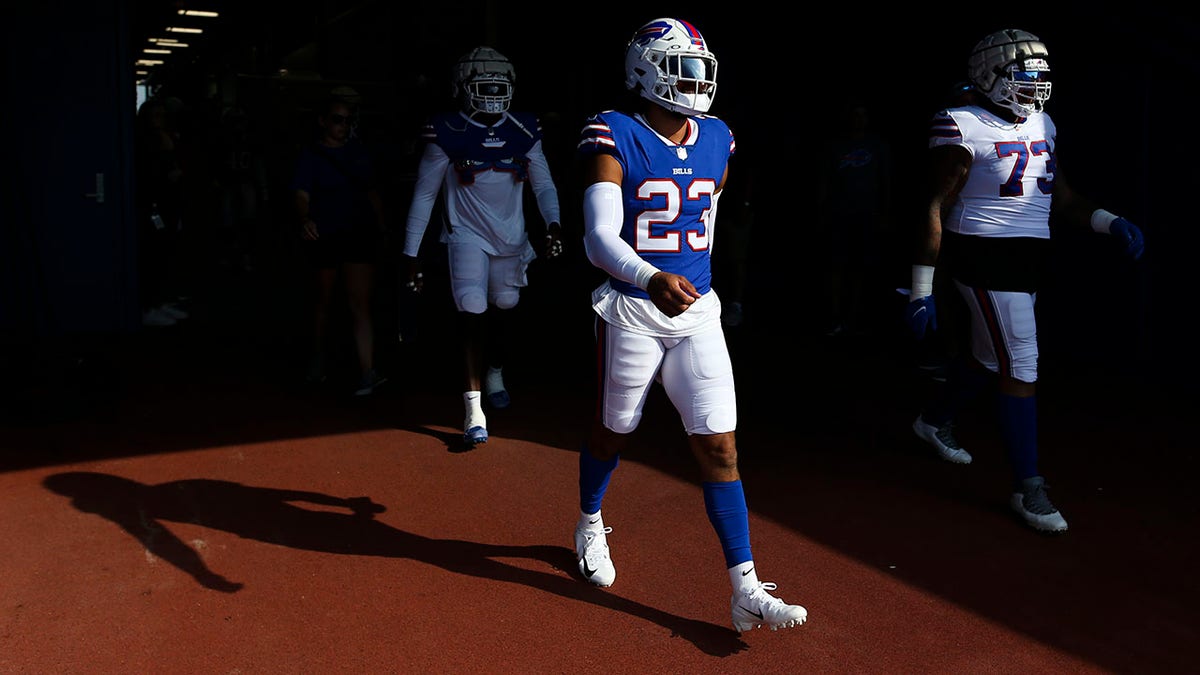 Micah Hyde of the Bills takes the field